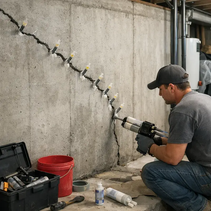 Basement Wall Crack Repair West Orange